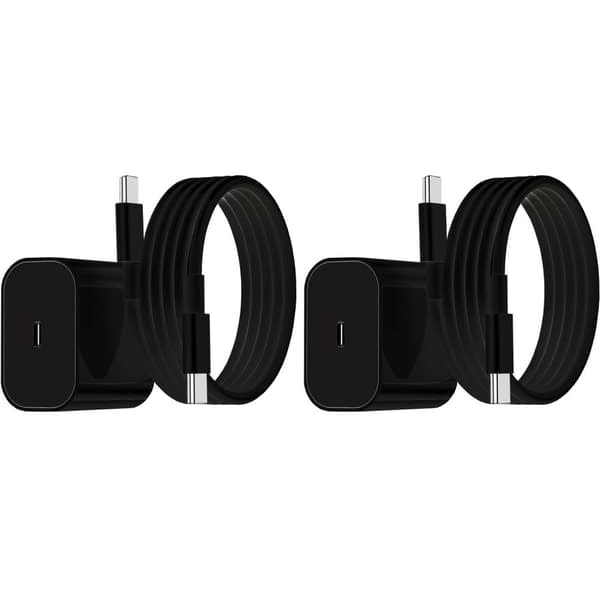 2-Pakning - Lader for Samsung 25W - Adapter+Kabel USB-C Hurtiglader_QQ