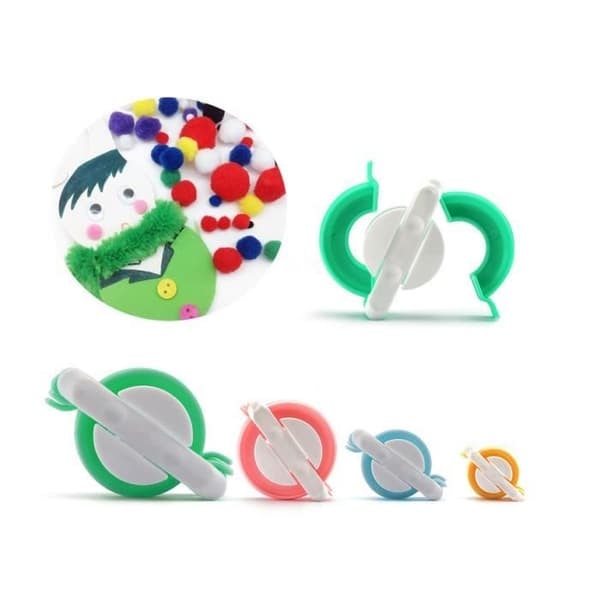 /QD/4 Storlekar Clover Pom Pom Tillverkningsset Bollapparat Stickning Hantverk