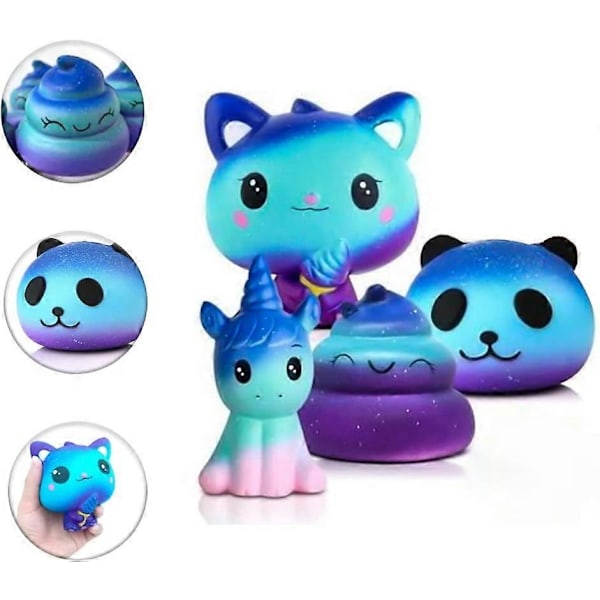 4 st Squishies set Kawaii festpresenter långsamt stigande leksaker barnleksaker för barn vuxna flickor pojkar