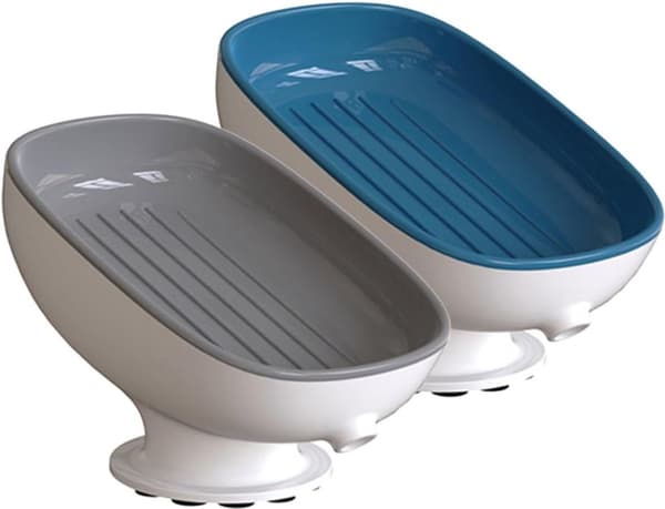 2-pack Tvålkopp, med sugproppar, väggmontering, ingen borrning, för badrum/kök