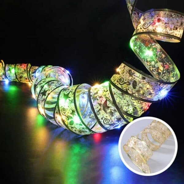 Julgransbelysning RGB Ljusslinga | Flerfärgad Julbelysning | För Paket och Julgran | Batteridriven_qq