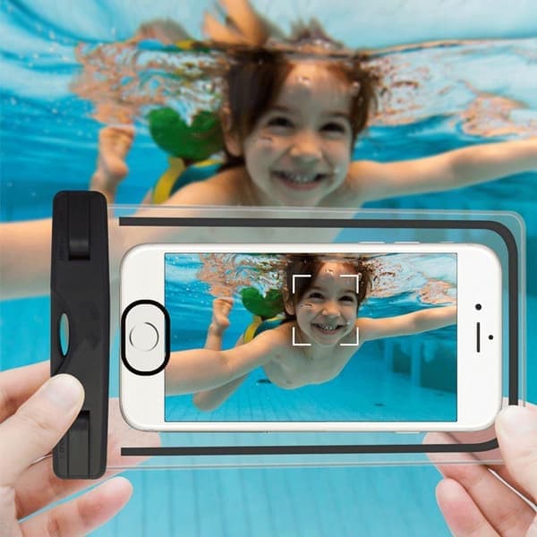 Vandtæt mobilpose til smartphone universal Sort 2-pak