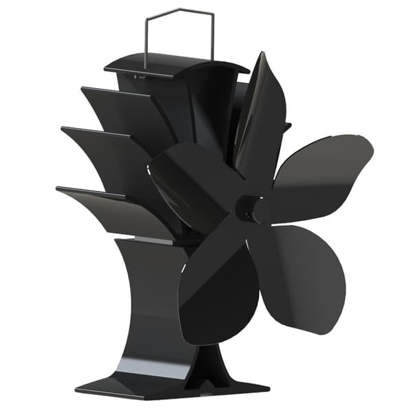 Kaminventilator for bedre varmefordeling 5 blade Sort_qq