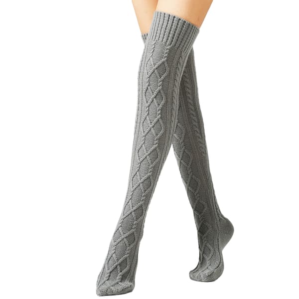 Dam Kabelstickade Höga Stövlar[YDE] Grey