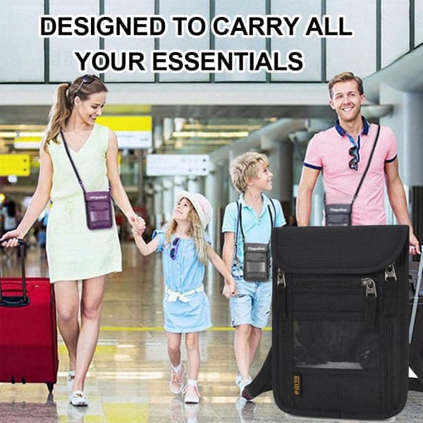Reiseveske RFID-passholder, lett pass svart