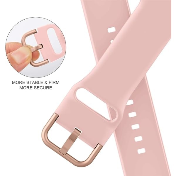 [QD] Sportband kompatibelt med Apple Watch-armband 41 mm 40 mm 38 mm, mjuka silikonarmband ersättningsrem med klassiskt spänne för kvinnor män – rosa
