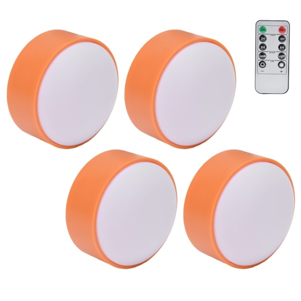 4 stk Halloween Gresskarlys LED Halloween Lyktlys med Fjernkontroll for Festivaldekorasjon