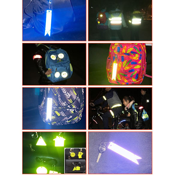 2-PACK Smart Reflective Strips for Bag/Pants/Jacket Rosa