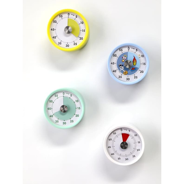Nedtællingstimer - køkken nedtællingstimer - mekanisk visuel timer - lyseblå