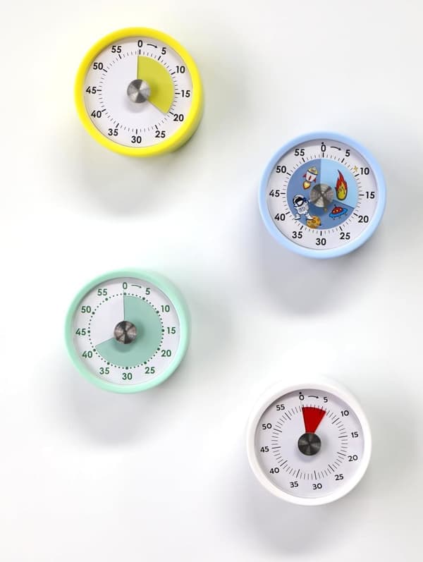 Nedtellingstimer - kjøkken nedtellingstimer - mekanisk visuell timer - lyseblå
