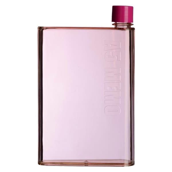 Flad Vandflaske, A5 Memo - Pink