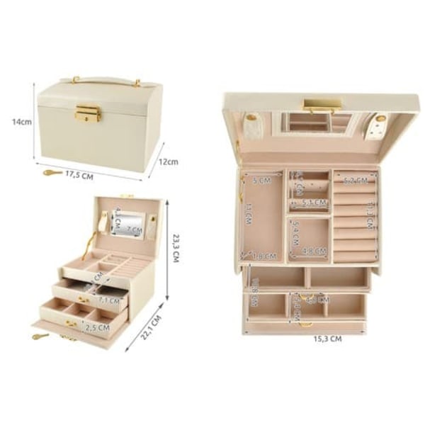 Elegant Smykkeskrin Beige_qq