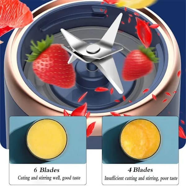 Bærbar blender til shakes og smoothies, blå_ry