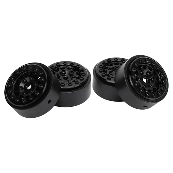 4kpl 1.0 Tuuman Beadlock Vanteet 12 Reikää Alumiiniseos RC Pyörännavat FMS FCX24 1/24 Crawler Musta