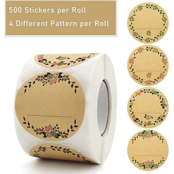 500 Self-Adhesive Labels, 5cm Jam Jar Labels, Can Be Used for Kitchen Labels, Spices, Baking