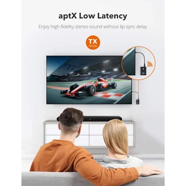TaoTronics Bluetooth 5.0 sender/mottaker - trådløs 3,5 mm lydadapter