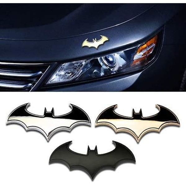 3-deliga 3D-metallfladdermusbillogotypsdekaler Batman-märke bakdekaler mode