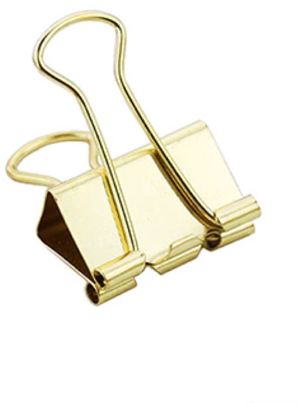 120-pak 19 mm guldfarvede foldback-clips