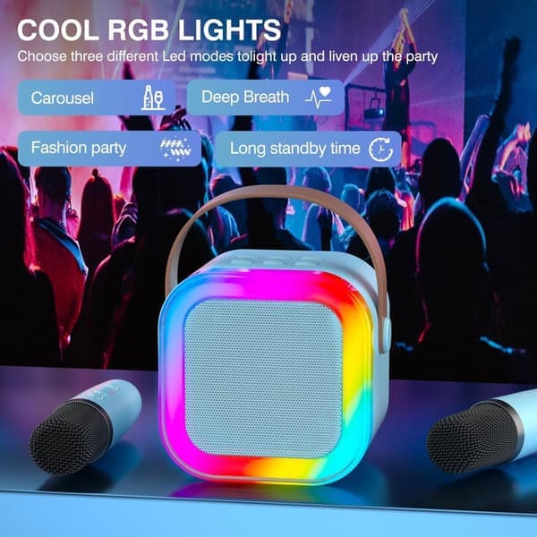 Bluetooth-høyttaler - Bærbar Bluetooth-karaokehøyttaler - Blå