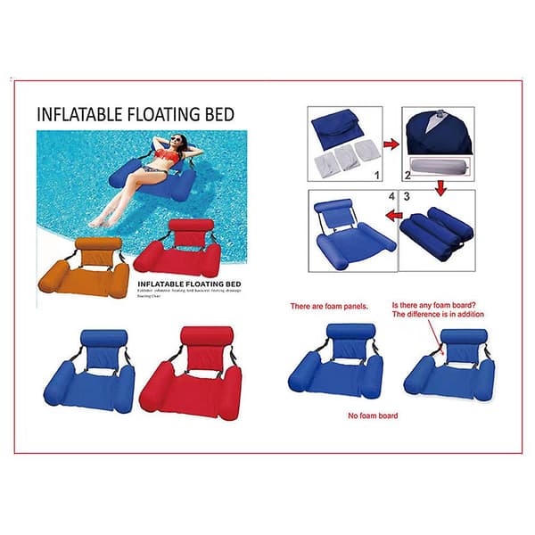 Flydende Pool Stol Sofa Swimmingpool Lounge Ryglæn til Indendørs Pool_FO Orange