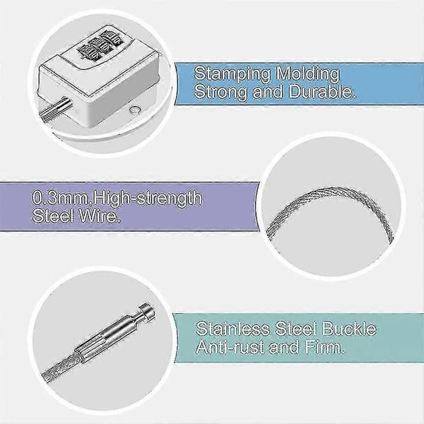 2-pack Refrigerator Lock - Heavy Duty Combination Lock for Refrigerator P20250110925 White