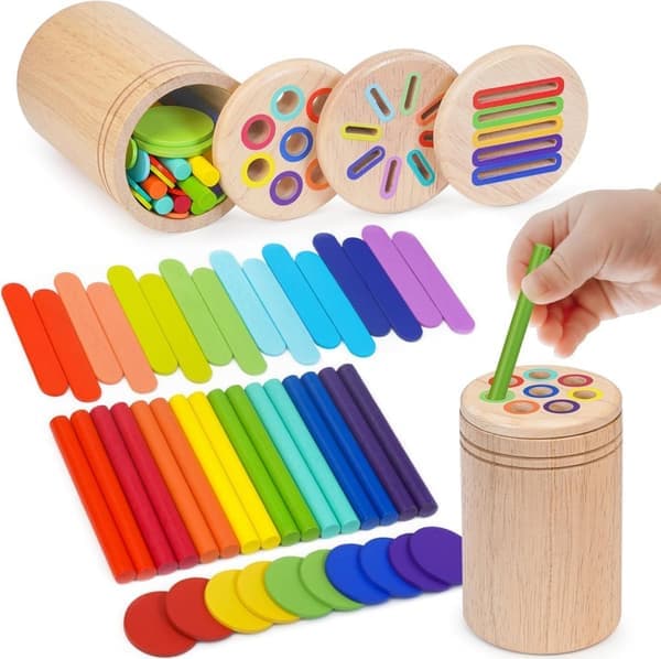 Montessori trælegetøj - Trælegetøj - Gave til småbørn - Træsorterer