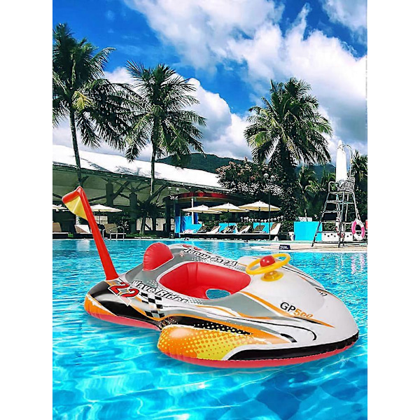 Baby Spædbarn Flyder Børn Pool Oppustelig Hydraulisk Motor Vandlegetøj PVC Med Solskærm Regnbue Sommer Strand Svømmering_ufo silver