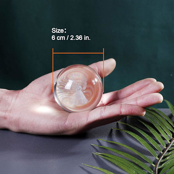 QD-6 cm Krystal 3D Skytsengel Statue Kugle med Krystalbase, Boligindretningsdekorationer, Mindegave til En Særlig Person