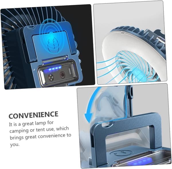 Fan - Rechargeable Tent Fan - Portable LED Camping Lantern