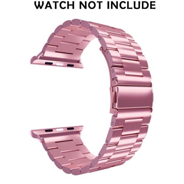 [QD] Kompatibelt Apple Watch-armbånd 38mm-40mm/42mm-44mm Erstatning Rustfrit Stål Metalarmbånd -38-40mm nyt rosaguld massivt stålbælte