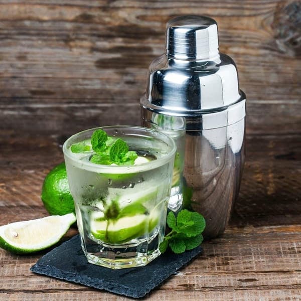 8-dele cocktailsæt, barsæt, shaker 550ml - Rustfrit stål Sølv_qq