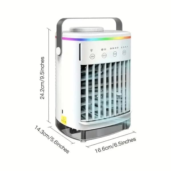 Bærbar Mini Luftkøler USB AC / Aircondition Ventilator Luftfugter, 4 Vindhastigheder