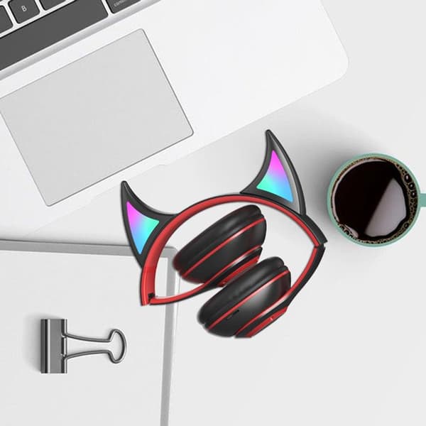 Bluetooth-hörlurar med kattöron, trådlösa Bluetooth-spelhörlurar med