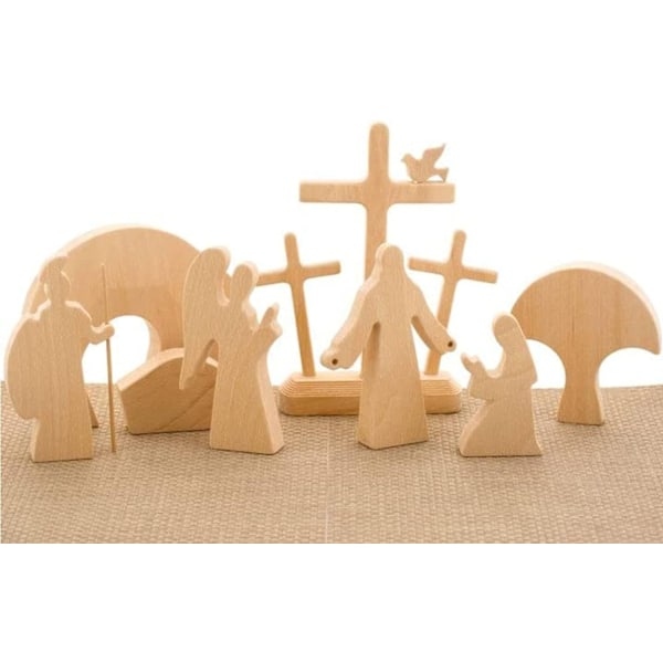Träscen för påsk - Liten påskkrubba Jesuskrubba Dekorationer_qudddd