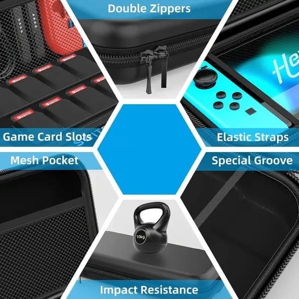 Kova Säilytyslaukku Nintendo Switch/Switch OLED Yhteensopiva Musta_qq