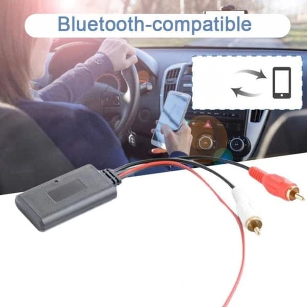 Bluetooth AUX-mottakermodul 2 RCA-kabeladapter Bilradio Stereo