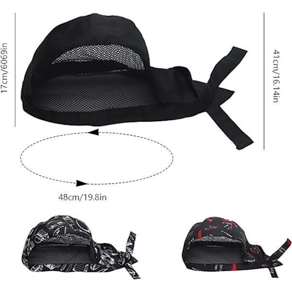 QU) Kokkihattu 3 kpl Unisex Bandana Hattu Keittiöön Ruoanlaittoon Kokkihattu