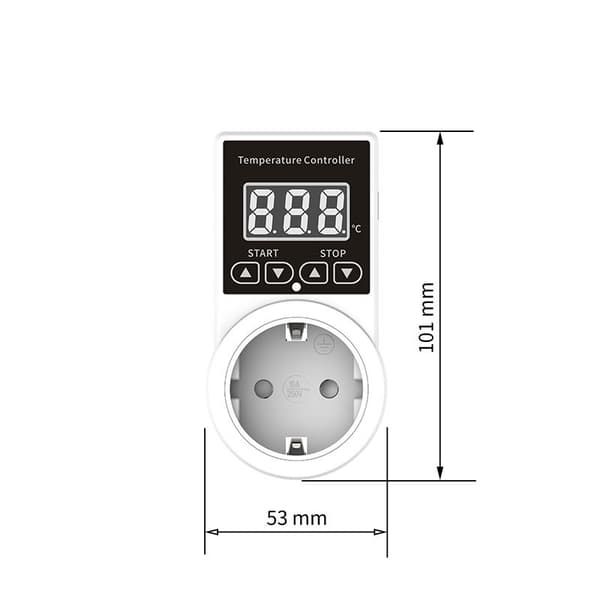1 pc Thermostat Socket with Sensor, Digital Temperature Controller Socket, Waterproof Temperature Switch EU Plug