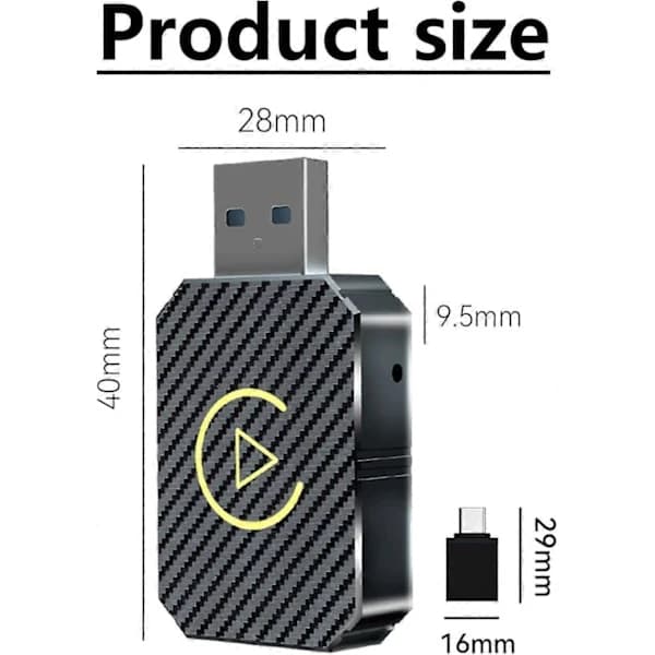 2 i 1 Trådlös CarPlay Adapter Android Auto Trådlös Adapter Smart Mini Box USB Adapter Plug and Play WiFi Snabbanslutning Model 2