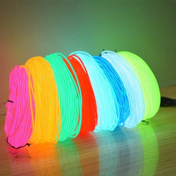 Neon LED-kabler for dekorasjon 5m lysende EL-kjølig lys