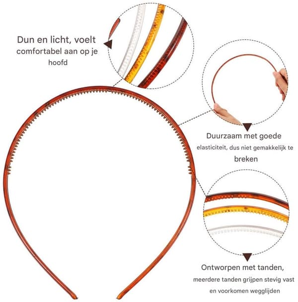 Hårbøjler, dame kam-hårbøjler, foldbare, plastik, 6-pak