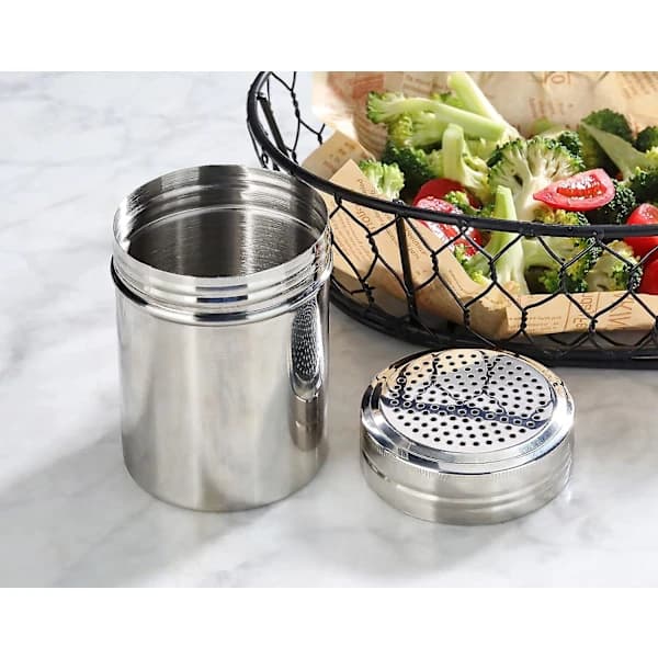 Saltstrøer i rustfritt stål for salt, sukker, krydder og pepper