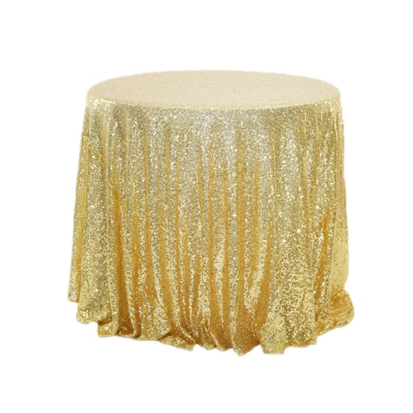 Mode paljetter bordsduk glitter glittrande tyg runt cover Multifunktionella dukar Gold