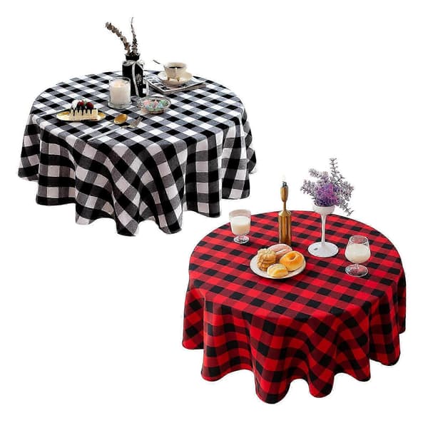 Round Tablecloth Party Wedding Tablecloth for Dining Room Kitchen 2024 New Red Red 100cm