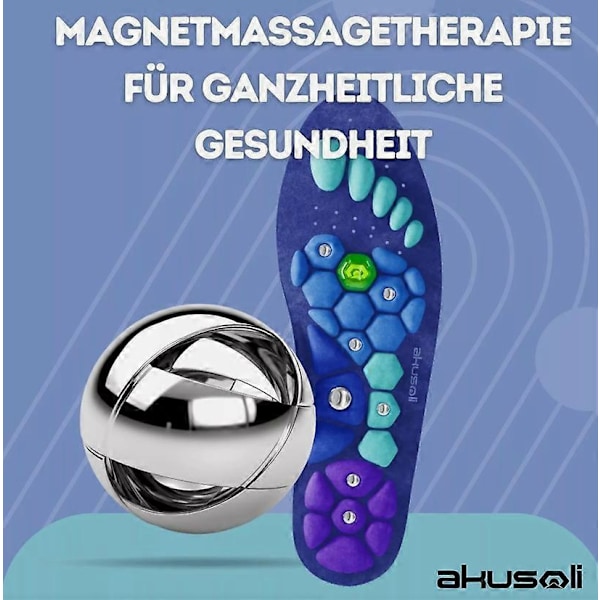 Akusoli Magnetiske Sko Akupressur Innersåler for Smerte EU35-47(30cm)