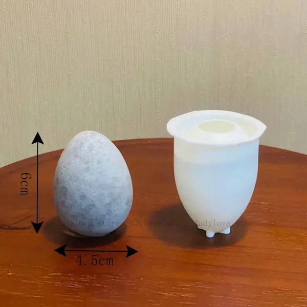 QU.3D Egg Stil Telysholder Silikonformer Lysestake Blomsterpotte Betongform Eggeskallbrett Gipsform DIY Sement Eggbrett