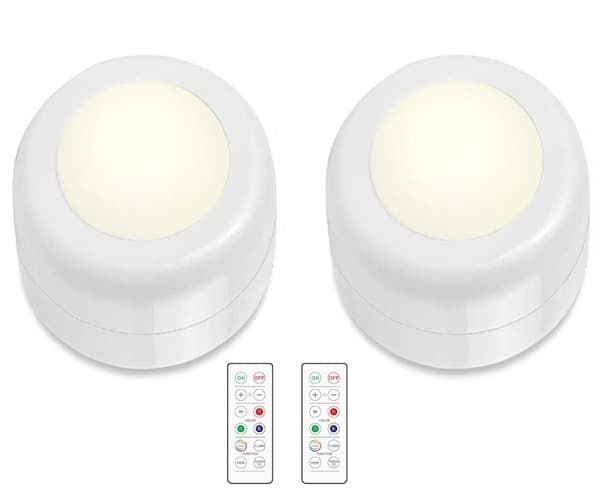 LED-spotlight med fjernkontroll 2-pakning