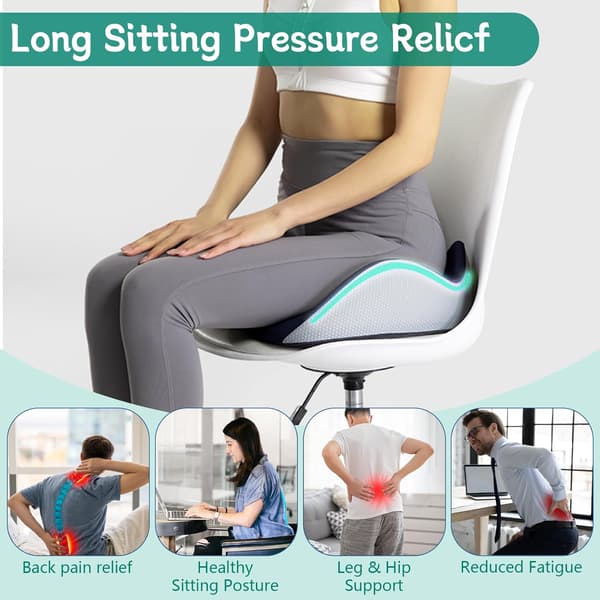 Ortopedisk Memory Foam-kudde, Ergonomisk Svanskottekudde, Justerbar Sittkuddebredd, Kudde för Smärtlindring