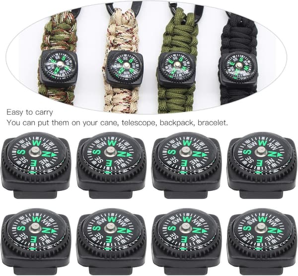25 stk Kompasknapper, Mini Kompasknapper Armbåndskompas