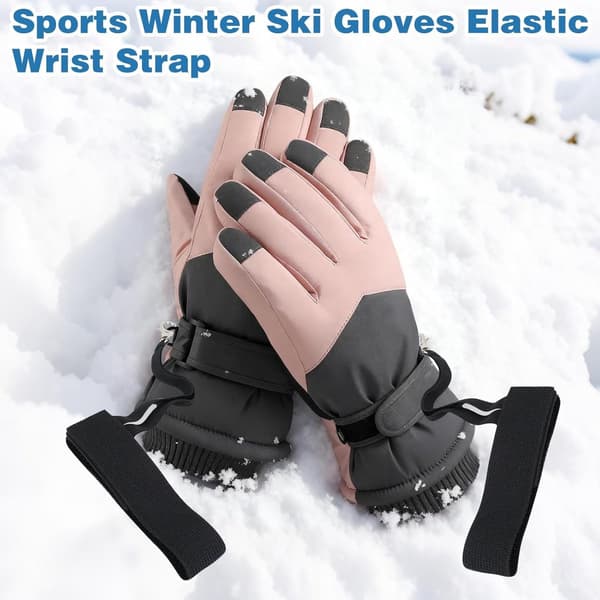 Skihandske-snore Justerbare elastiske håndledsremme til snowboarding og vintersport, sort, 4-pak